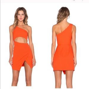 NBD Orange Mini Dress with Cutout